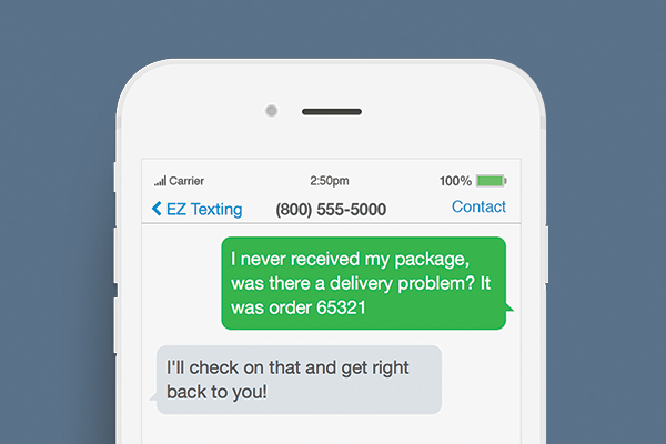 text message marketing chat example