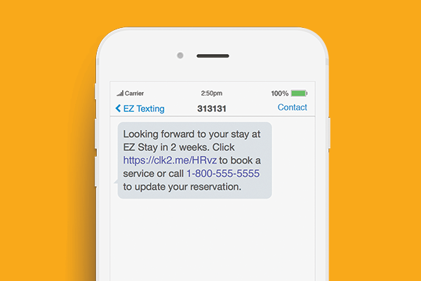texting for hospitality businesses reservation reminder