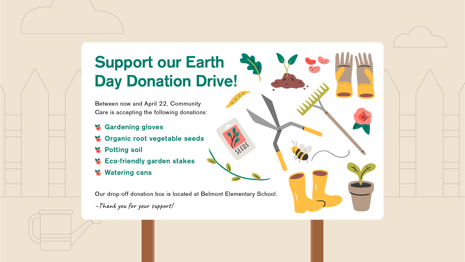 Marketing flyer for earth day donation drive