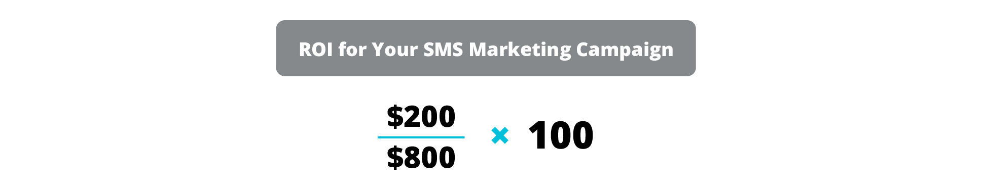 ROI for your SMS marketing campaign: ($200) / ($800) x 100