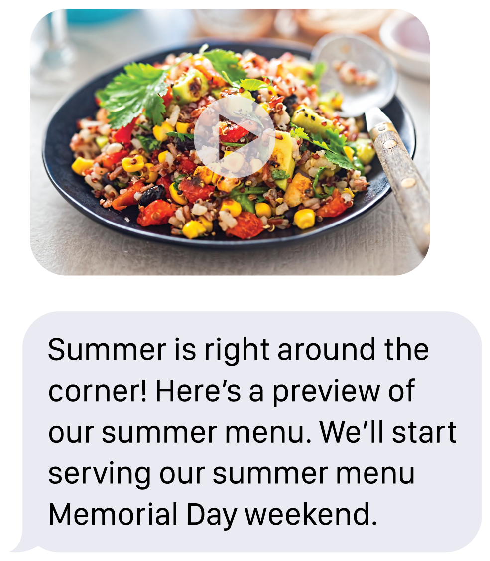 Summer Menu Preview Text Message