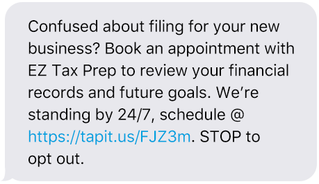 Tax Text Message