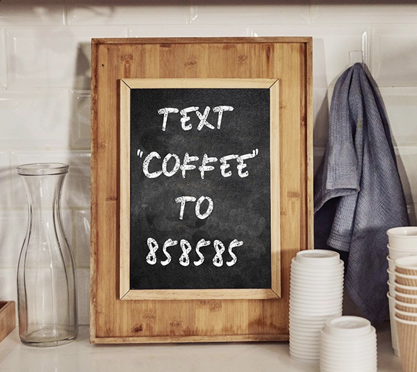 Coffee keyword in-store signage